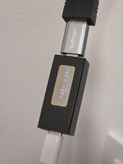 USB over CAT6 showing 4.28v and only able to pull 0.29A