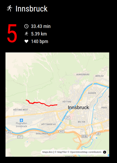 MMM-GConnect plugin with last sports activity data and map.