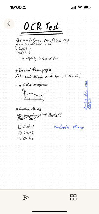 A handwritten note from a reMarkable2 eInk tablet
