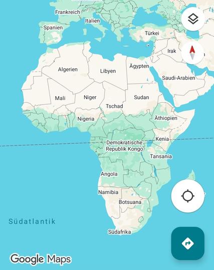 Afrika auf Google Maps