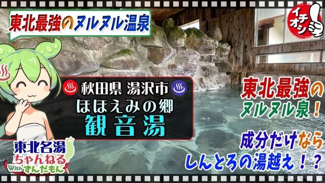 【ほほえみの郷 観音湯】《秋田県湯沢市》東北の名湯をずんだもんが解説！ 施設情報や成分表など訪れる前に役立つ情報もり沢山で紹介するのだ！【東北名湯ちゃんねる】