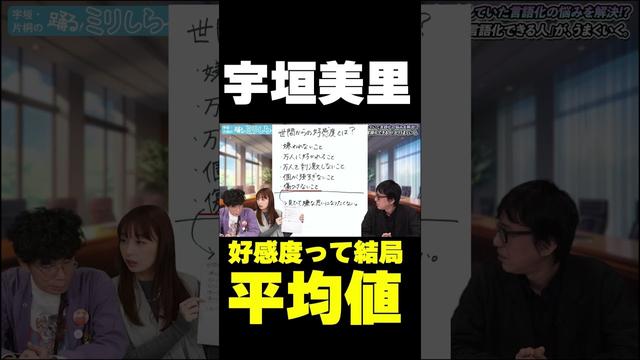 宇垣美里「好感度が良いって結局、平均的ってことですよね？」