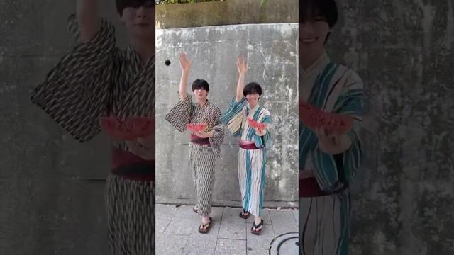 すいか🍉食べてるの可愛すぎな!?🧡💛 #なにわ男子 #大西流星 #長尾謙杜 #りゅちぇ #jc #中2 #shorts