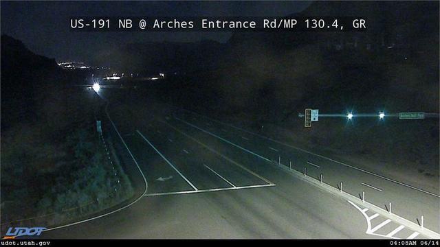 This webcam is maintained by the Utah Department of Transportation. It is located across US 191 from the Arches National Park entrance road.