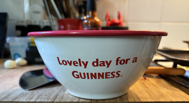 “Lovely day for a Guinness” on another side.