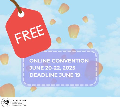 FREE

Online Convention
June 20-22, 2025
Deadline June 19