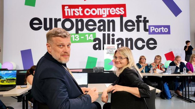 Ola Owca i Adrian Zandberg na kongresie ELA