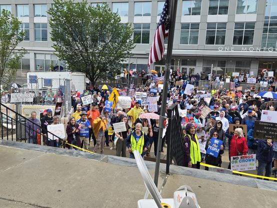 Picture of protesters at Norristown/Montgomery County, PA protest rally.