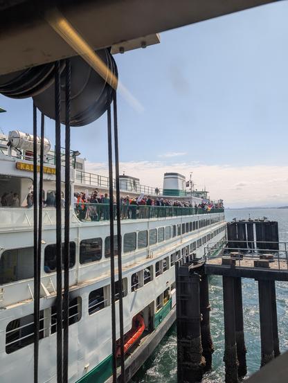 Protesters on the sundeck of the MV Kaletan ferry