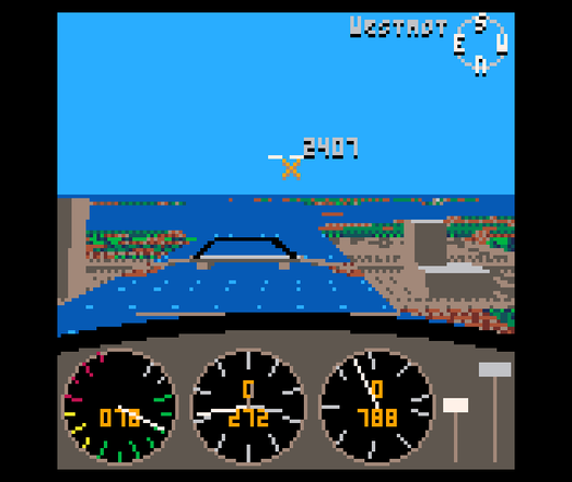 Flying over a river separating two sides of a city. A bridge crosses it.