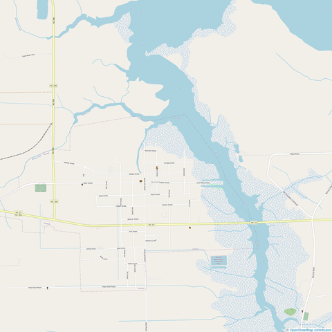 Map image of the town showing the status as of the time of this posting