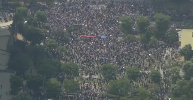 Thousands upon thousands protesting in Los Angeles