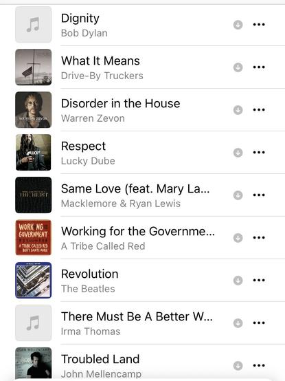 Screenshot of a playlist