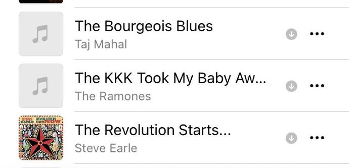 Screenshot of a playlist