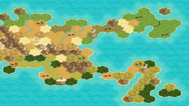procedurally generated map from the stone age 4X strategy game, Folk Emerging