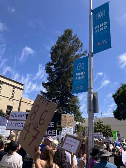 protestors in front of the courthouse in san luis obispo