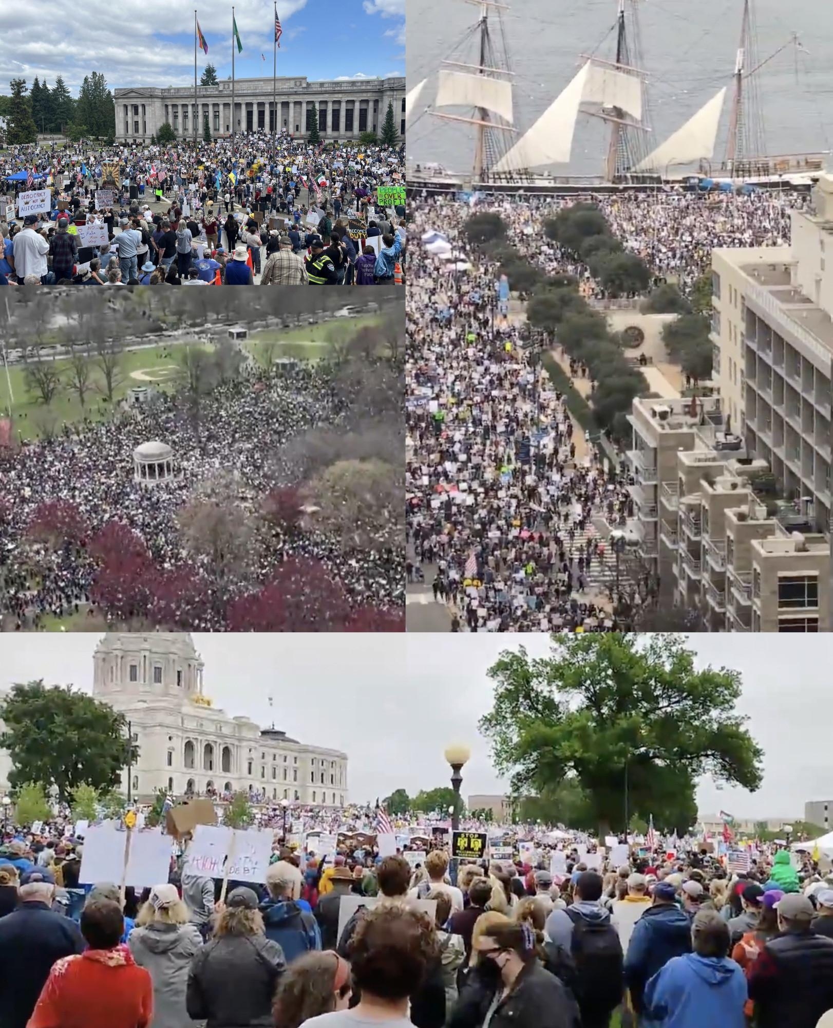 Cities across the US protesting the Trump regime