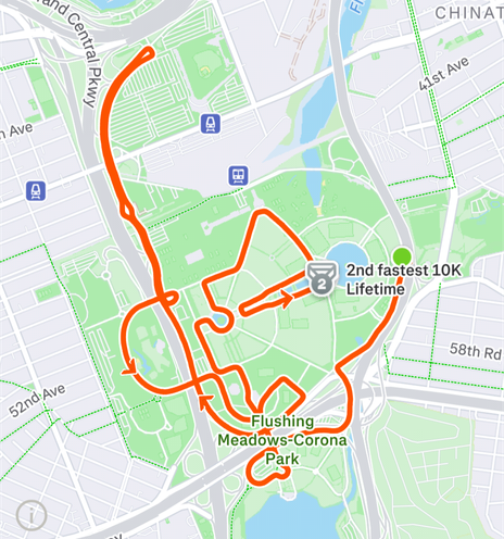 A map of the Citizens Queens 10k