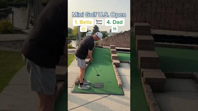 2025 Mini Golf U.S. Open Semi-Final, 1. Bella vs 4. Dad (Holes 5-6) #golf #minigolf #usopen #viral