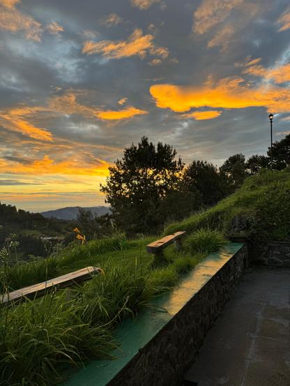 Morning sun in Kodaikanal. Melting orange in the bluish grey of the sky. Simply surreal experience to witness.