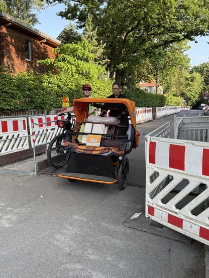 Rikscha bei der Abfahrt