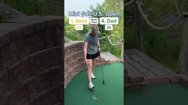 2025 Mini Golf U.S. Open Semi-Final, 1. Bella vs 4. Dad (Holes 13-14) #golf #minigolf #usopen #viral
