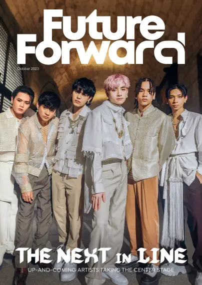 Future Forward's October 2023 cover featuring Alamat captioned "the Next in Line: up-and-coming artists taking the center stage".