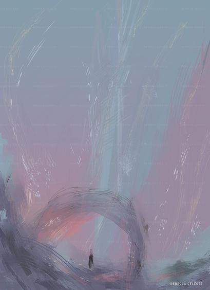 Illustration of an abstract landscape.