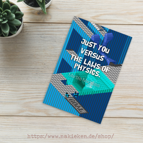 Postkarte mit Amiga Marble Madness Motiv