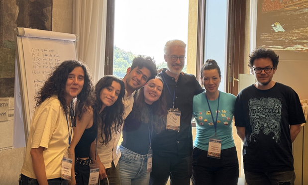 from left to right: Arianna Graciotti, Beatrice Fiumanò, Ebrahim Norouzi, Anna Sophia Lipolis, Harald Sack, Valentina Presutti, and Nicolas Lazarri