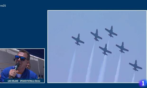Imagen del acto del 40 aniversario de la Patrulla Águila (La 1 (Twitter: @RTVENoticias))