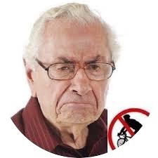 Grump Old White Dude testifies to the dangers of not eating enough roughage and getting out on your bike. 'Forgo prunes and pedalling and your face could become permanently scowled like mine’

Old twitter profile picture of the bob Gunderson satire anti-bike account