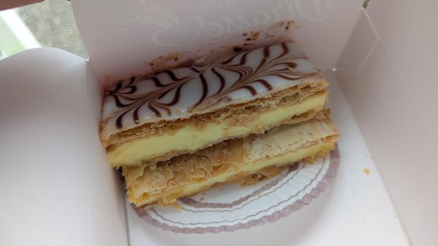 Cake in a box, that sadly fell over in transit