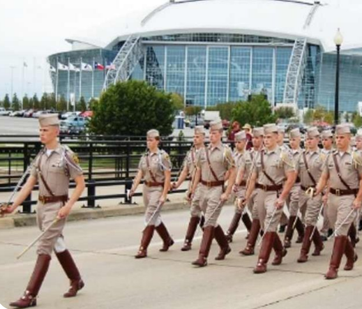 American military academy students marching in jodhpurs and riding boots, in the same style of uniform seen on Trump's Big Beautiful Birthday Parade.

Could have sworn they were jackboots...