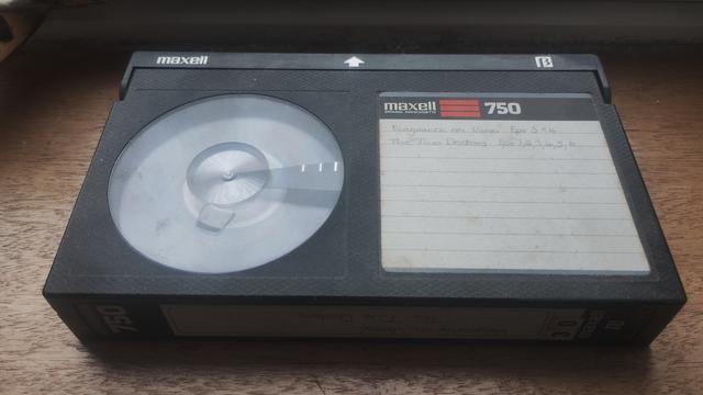 A Maxell 750 Betamax video cassette