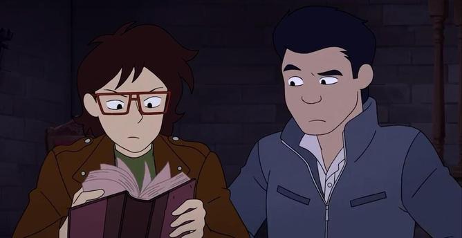From the same scene. Ryan has now snatched the journal from Min-Gi and keeps flipping through its pages.