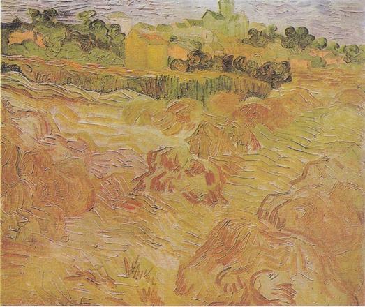 Wheat Fields with Auvers in the Background