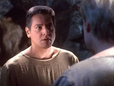 Close up of Chakotay in a cave