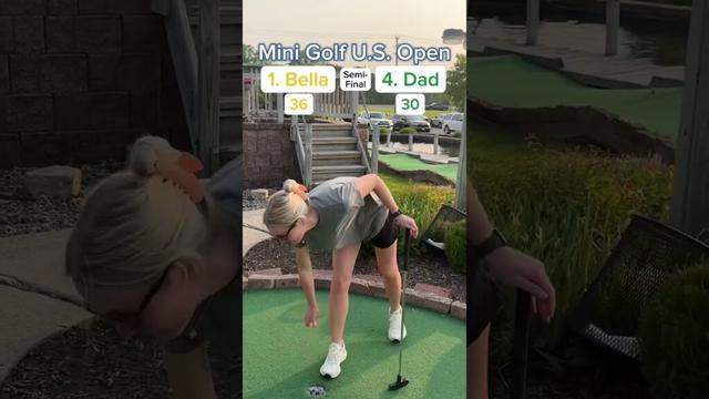 2025 Mini Golf U.S. Open Semi-Final, 1. Bella vs 4. Dad (Holes 15-16) #golf #minigolf #usopen #viral