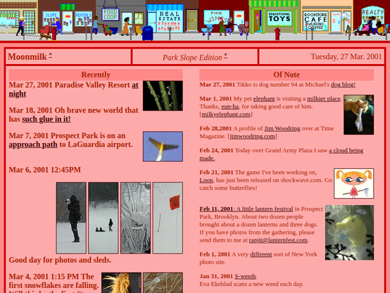 Screenshot of moonmilk.com on April 01, 2001