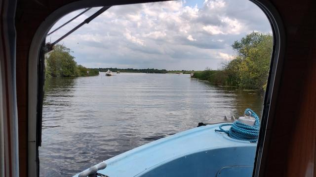 The river Ant widens as we approach Barton Broad.
