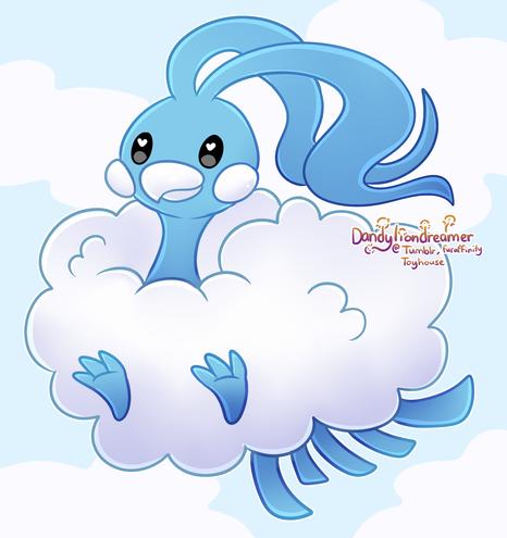 the pokemon altaria as a cute little chibi