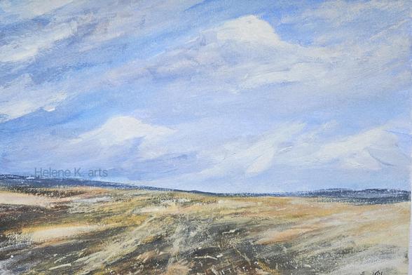 Country side - gouache and soft pastel