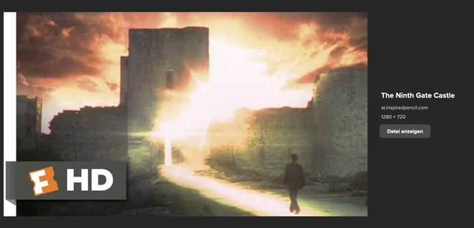Screenshot Bildsuche: Burg aus dem Film "Die neun Pforten"