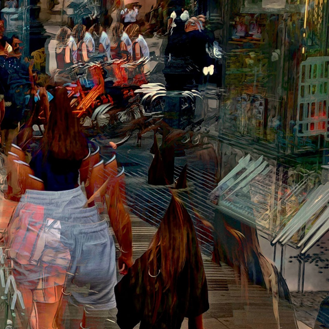Barcelona digital edited street photography, made with the GNU Image Manipulation Program + G'MIC-Qt filters.