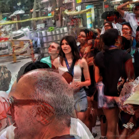 Barcelona digital edited street photography, made with the GNU Image Manipulation Program + G'MIC-Qt filters.