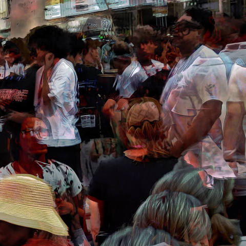 Barcelona digital edited street photography, made with the GNU Image Manipulation Program + G'MIC-Qt filters.