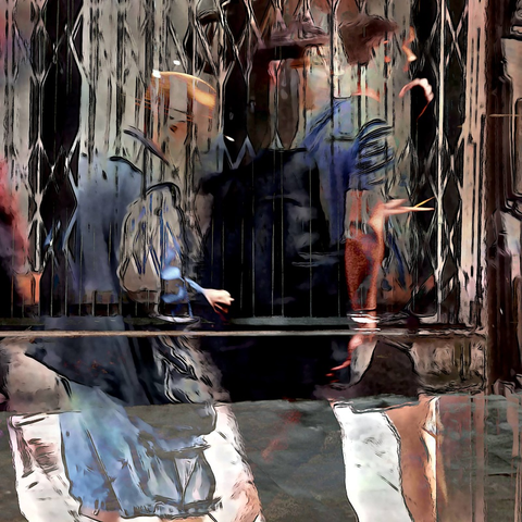 Barcelona digital edited street photography, made with the GNU Image Manipulation Program + G'MIC-Qt filters.
