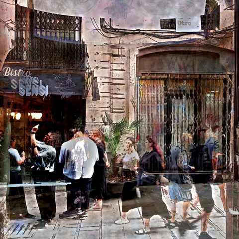 Barcelona digital edited street photography, made with the GNU Image Manipulation Program + G'MIC-Qt filters.