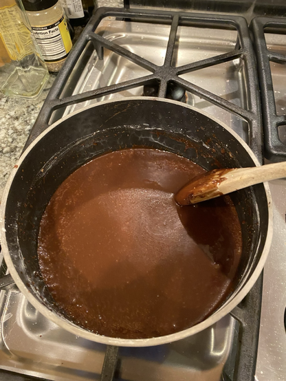 choco milky now with the sugar added, stirred smooth again